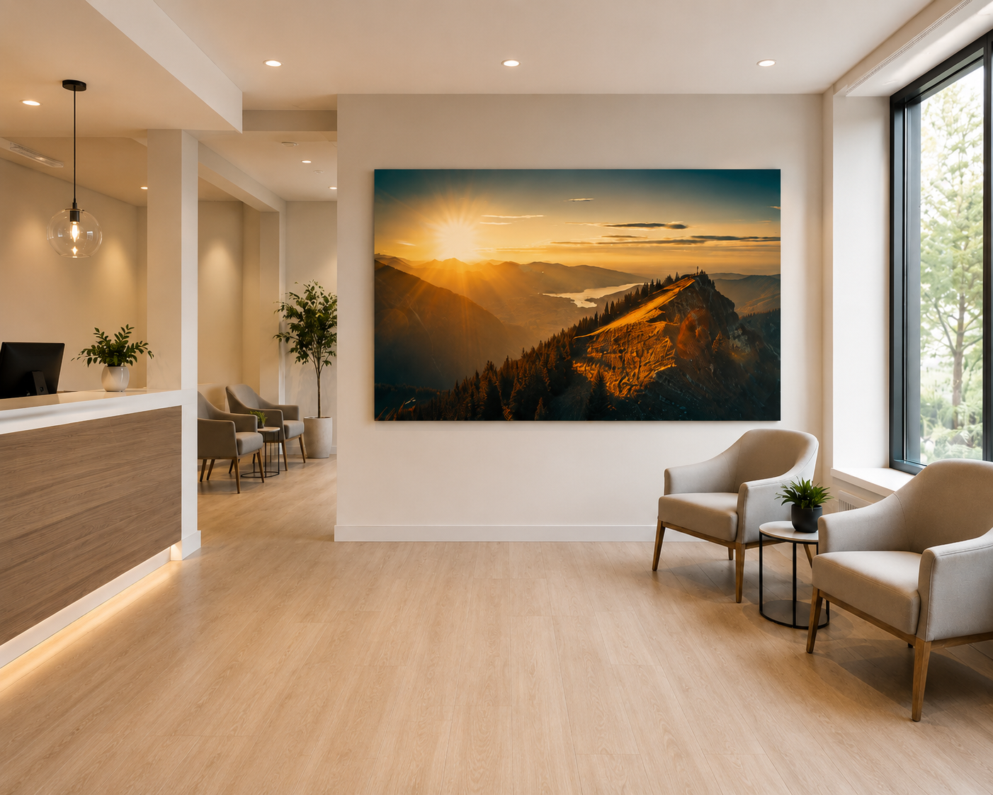 Gleicher Raum mit großformatiger Leinwand